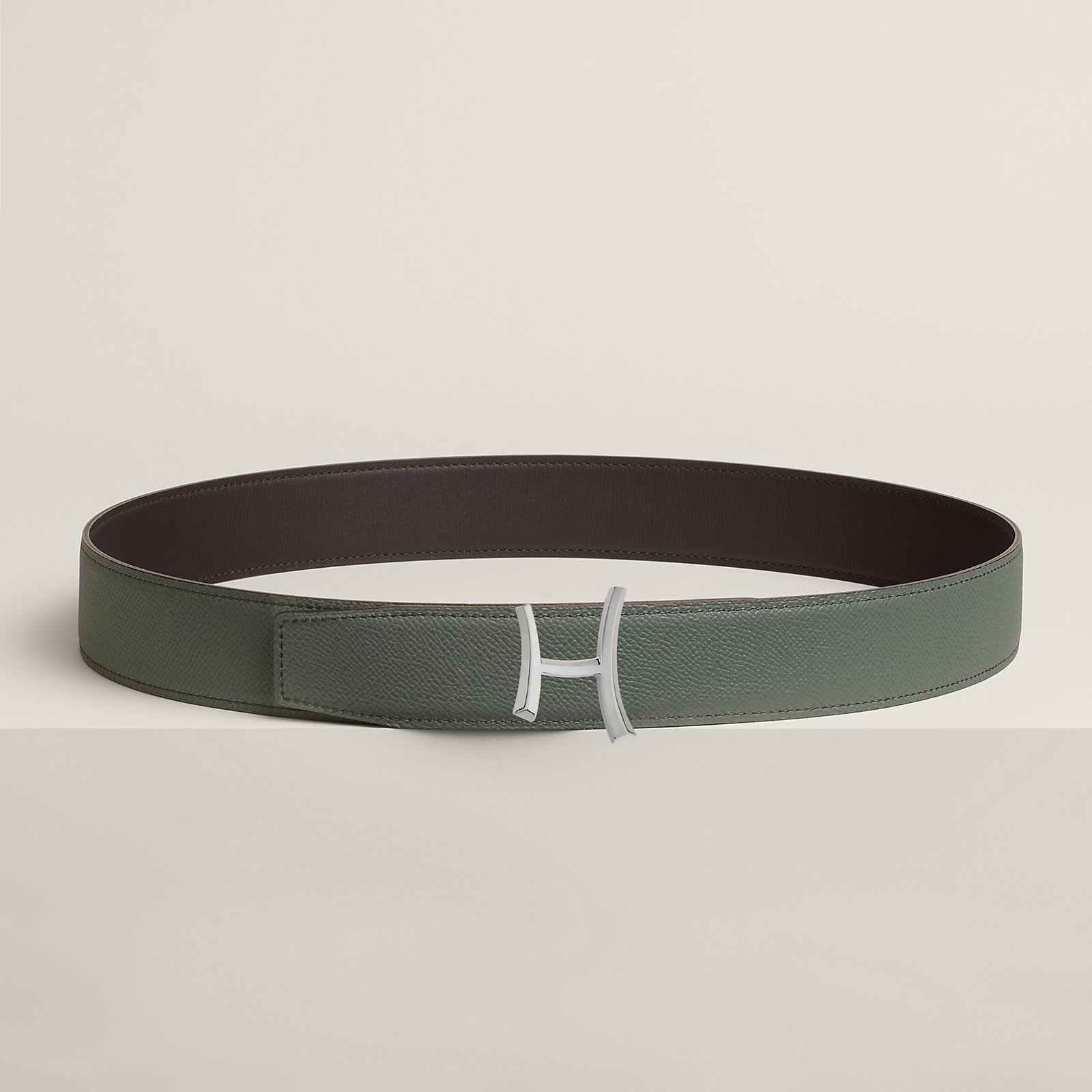 Script belt buckle & Reversible leather strap 38 mm