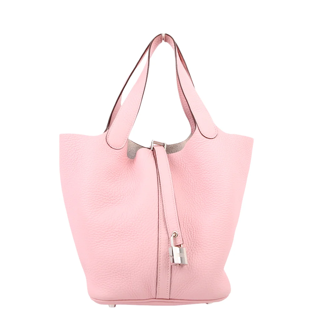 HERMÈS Picotin 22 Clemence Rose Sakura/Palladium