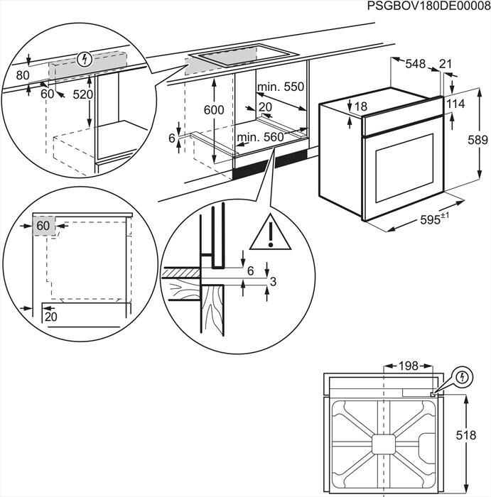 ELECTROLUX - Forno incasso elettrico EOC6H56H Classe A+-Nero