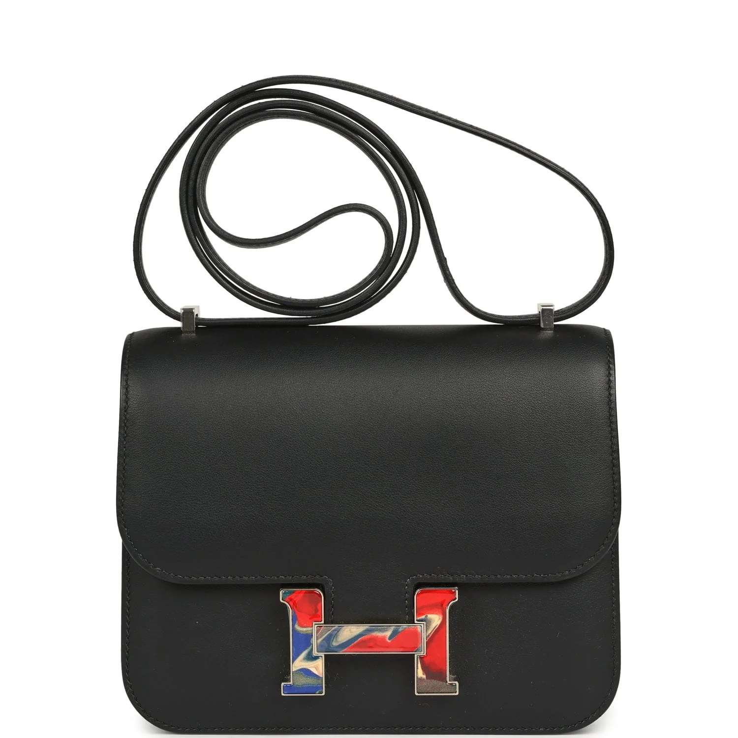Hermes Constance 18 Black Swift Marbled Palladium Hardware