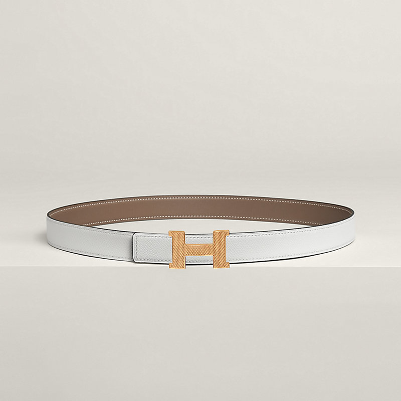 Mini Constance Guillochee belt buckle & Reversible leather strap 24 mm