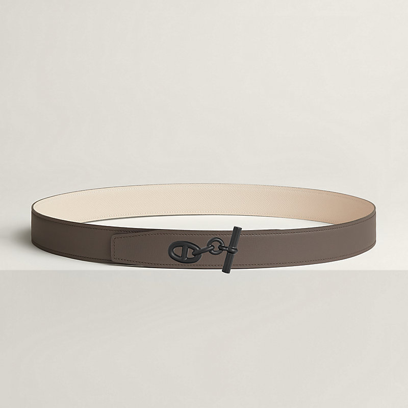 Yachting belt buckle & Reversible leather strap 32 mm