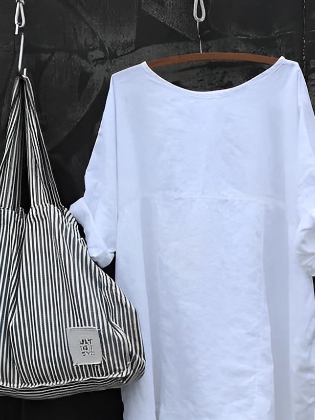 Cotton Half Sleeve Solid Casual Tops