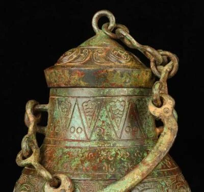 26CM Old Chinese Bronze Statue Tiliang Pot w/ pattern N1747