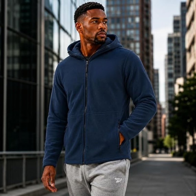 Men's Zip Up Lightweight Fleece Jacket