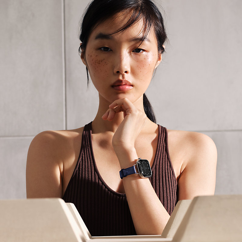 Series 11 case & Band Apple Watch Hermès Single Tour 42 mm Twill Jump Attelage