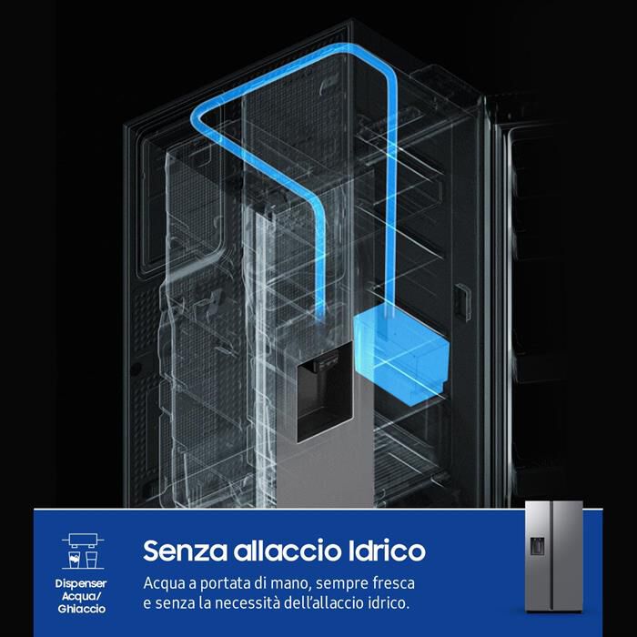 SAMSUNG - Frigorifero side by side RS70F65KETEF Classe E-Inox