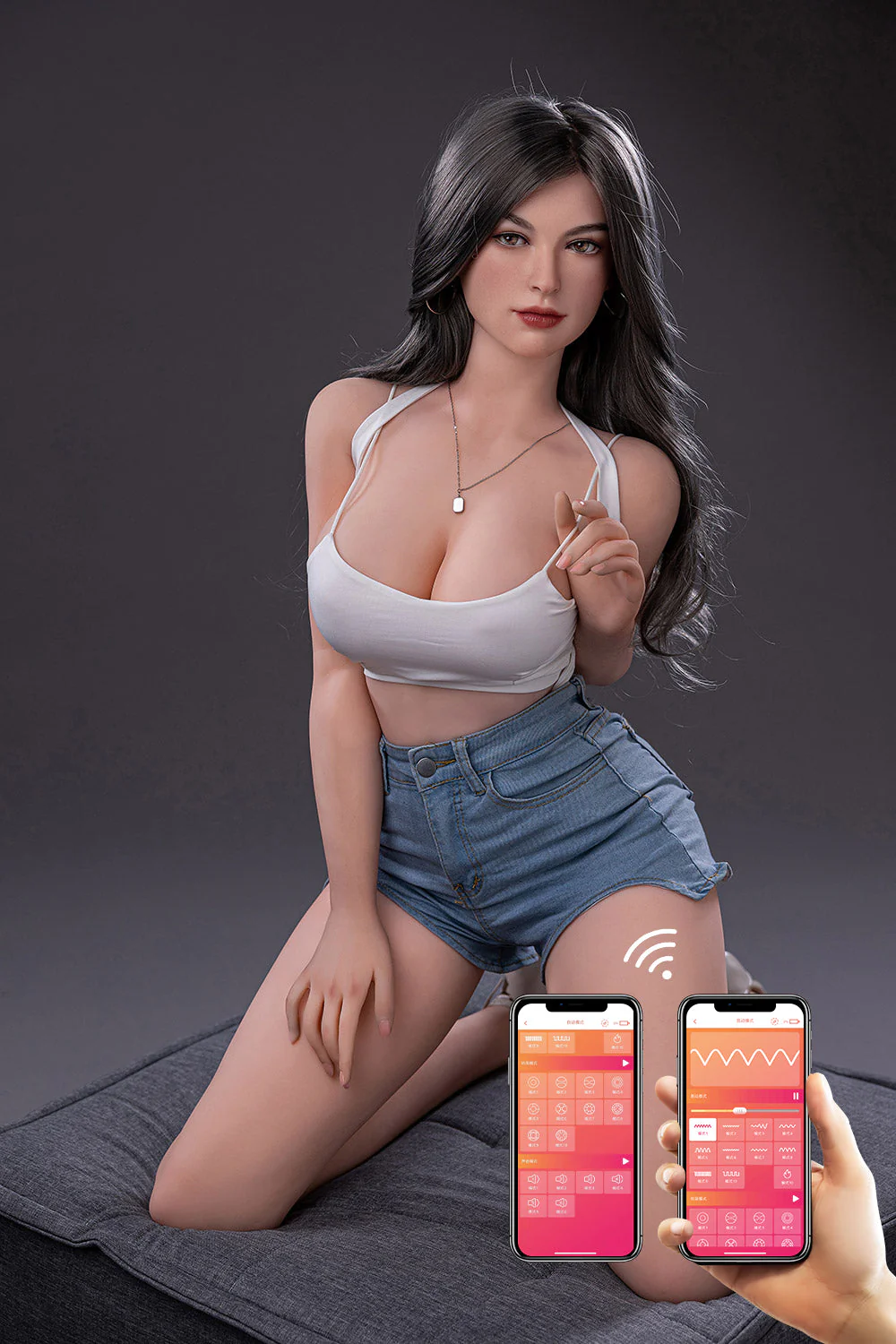 US Stock - RIDMII Karyn 5ft34/ 163cm Unique Design App-Controlled Silicone Head + TPE Full Body Big Breast Curvy Sex Doll