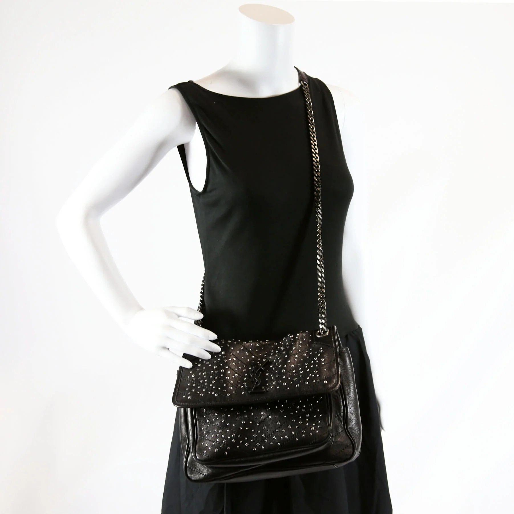 Niki Medium Stardust Studded Black/Silver