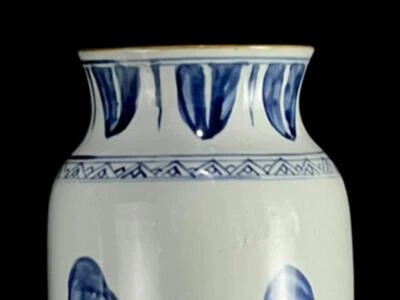 42CM Kangxi Signed Old Chinese Blue and White Vase W/ figure N1071