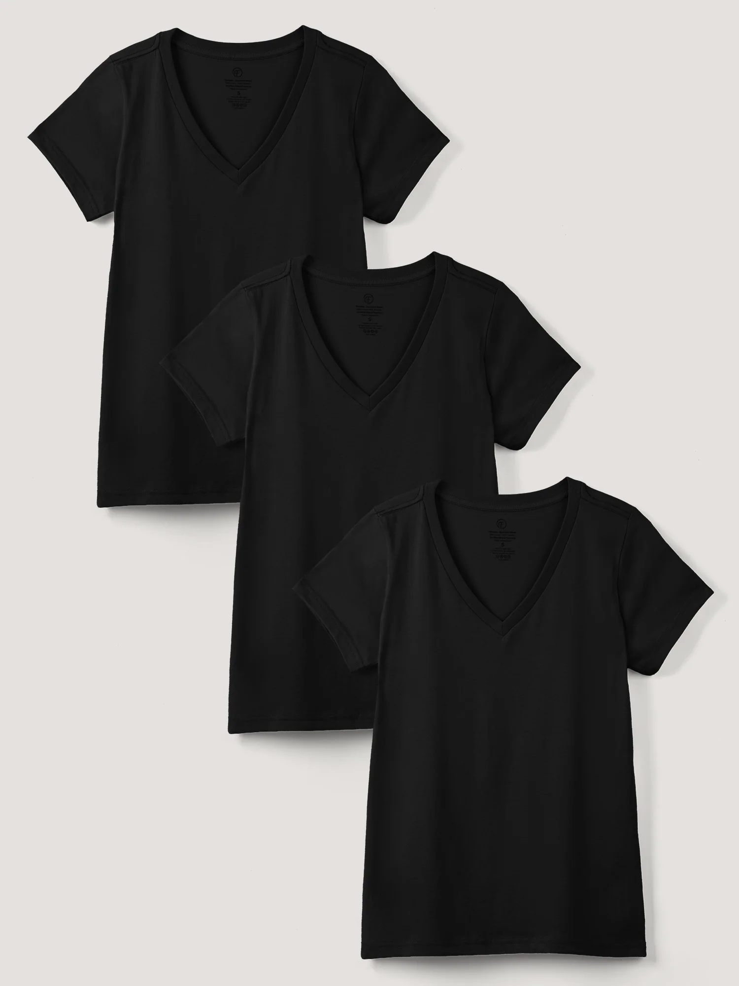 Women's V-Neck All Black 3-Pack