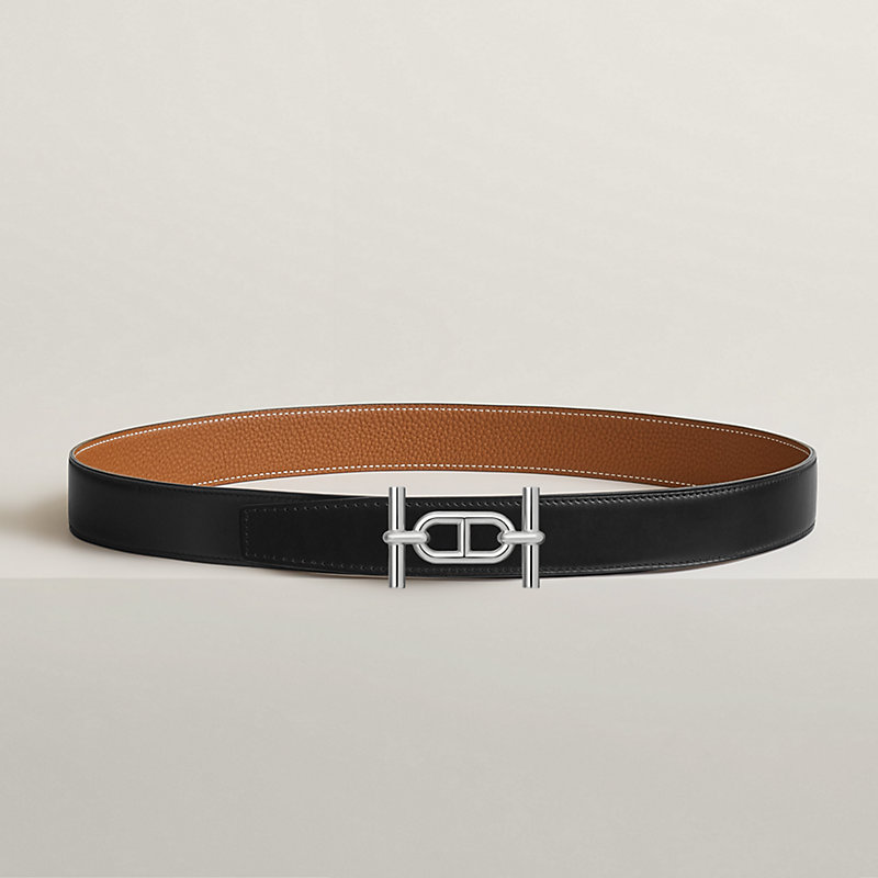 Ancre belt buckle & Reversible leather strap 32 mm