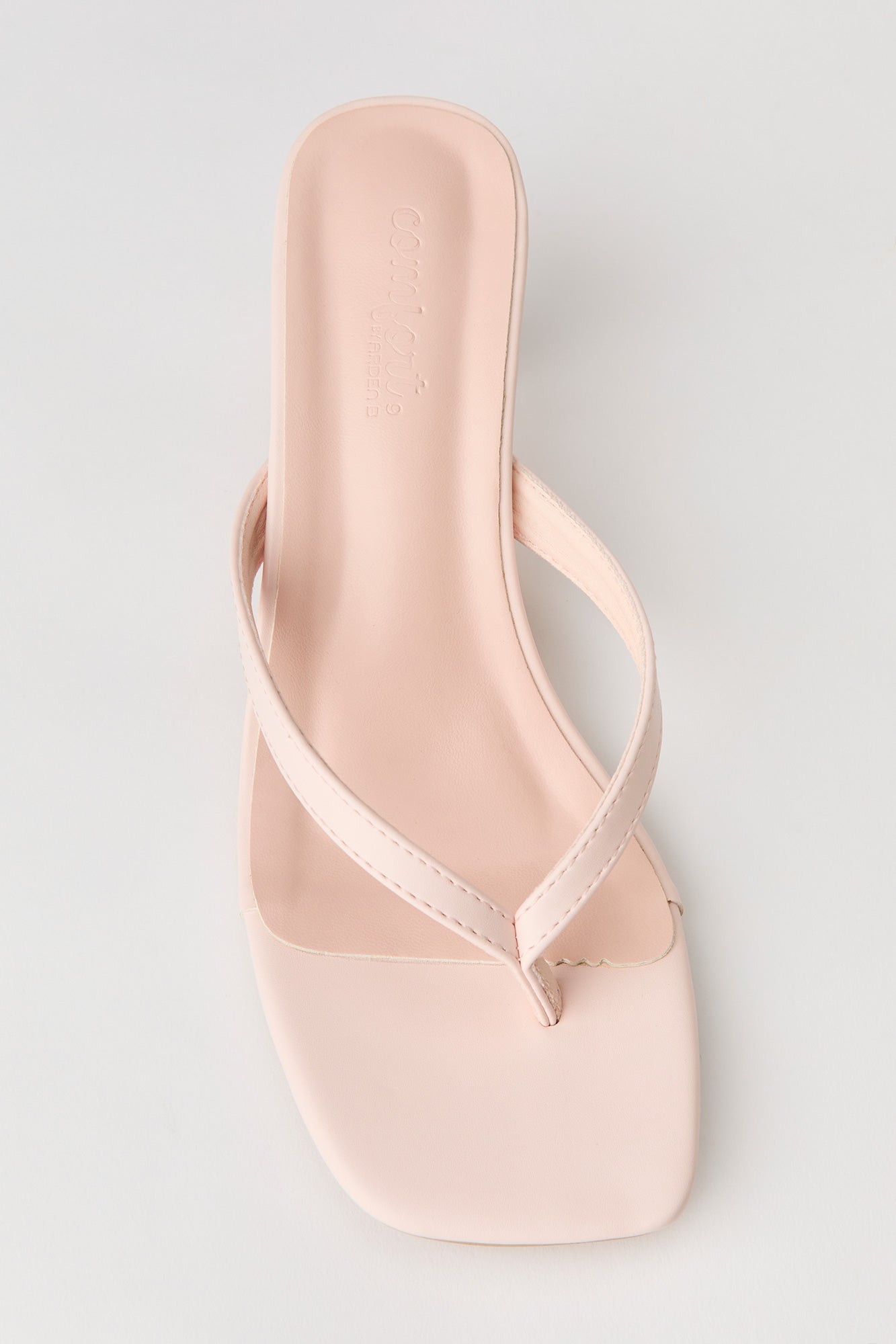 Faux Leather Thong Kitten Heel
