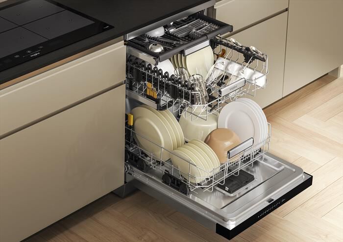 WHIRLPOOL - Lavastoviglie MAXISPACE W7F HP43 X Classe C 15 cop-Stainless steel