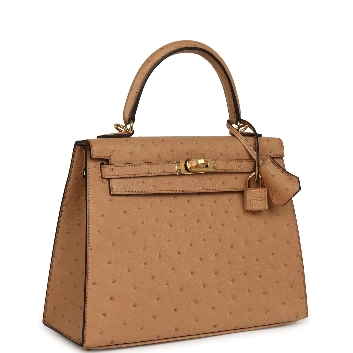 HERMÈS Kelly Sellier 25 Chai Ostrich Gold Hardware