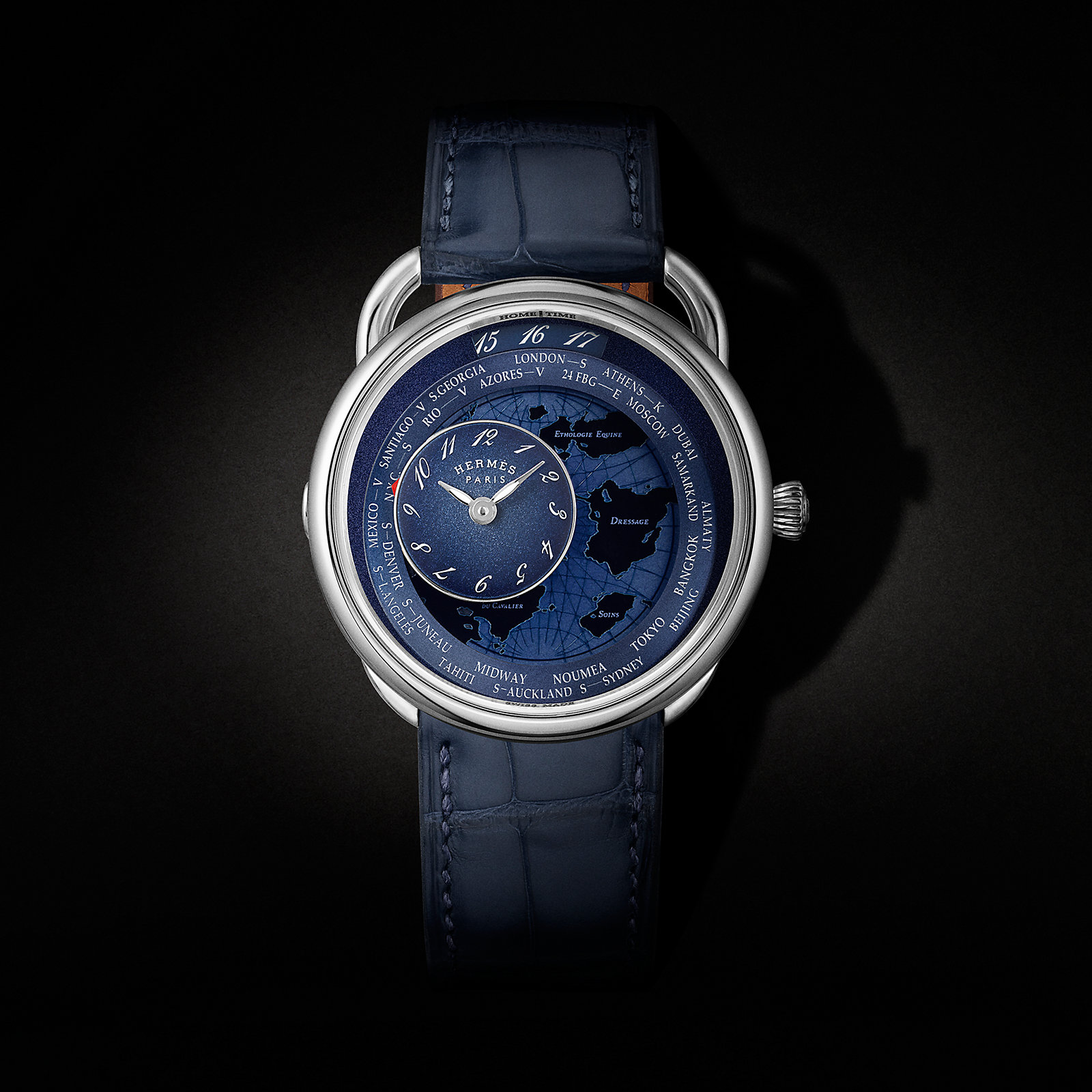 Arceau Le Temps Voyageur watch, 38 mm