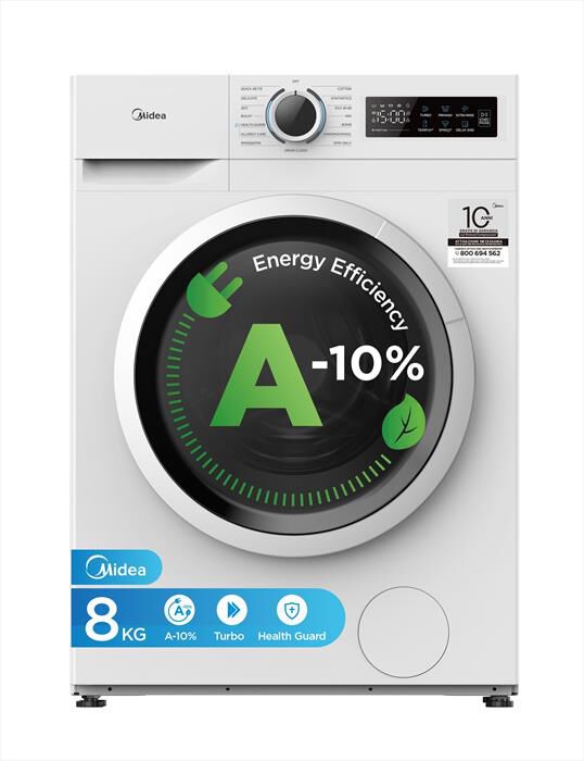 MIDEA - Lavatrice MF110W80BA10/W-IT 8 Kg Classe A-Bianco