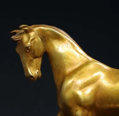 25CM Old Chinese Bronze Statue w/ horse N2883