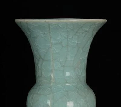 23CM Old Chinese Guan Yao Guan Kiln Flower Gu Vase N555