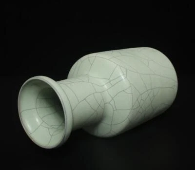 24CM Xuanzheng Signed Old Chinese Ru Yao Ru Kiln Vase