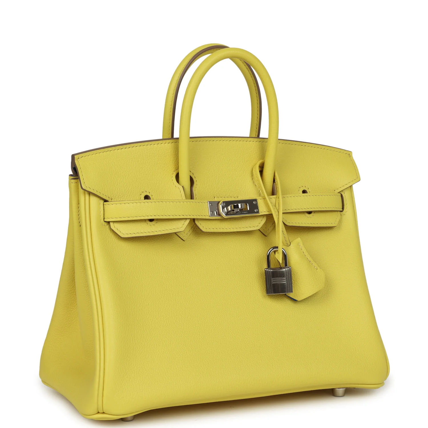 HERMÈS Birkin 25 Lime Verso Novillo Palladium Hardware