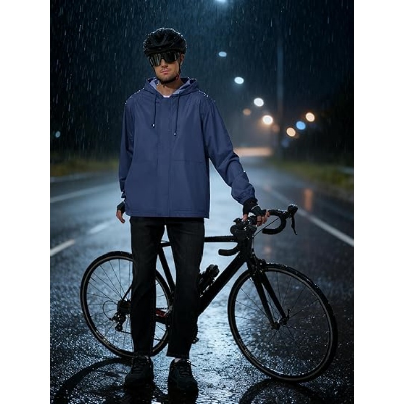 Men's Lightweight Waterproof Hooded Rain Jacket