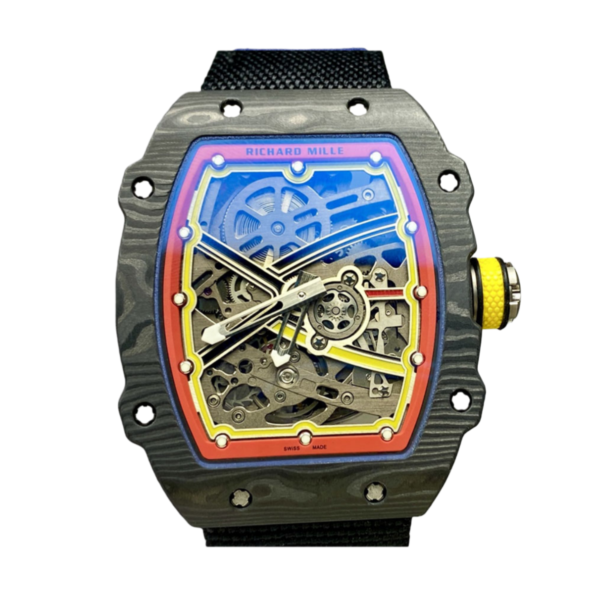 【7A Quality】Best Replica Richard Mille RM67-02 Super Clone 47mm Skeleton Dial Carbon Fiber Watch