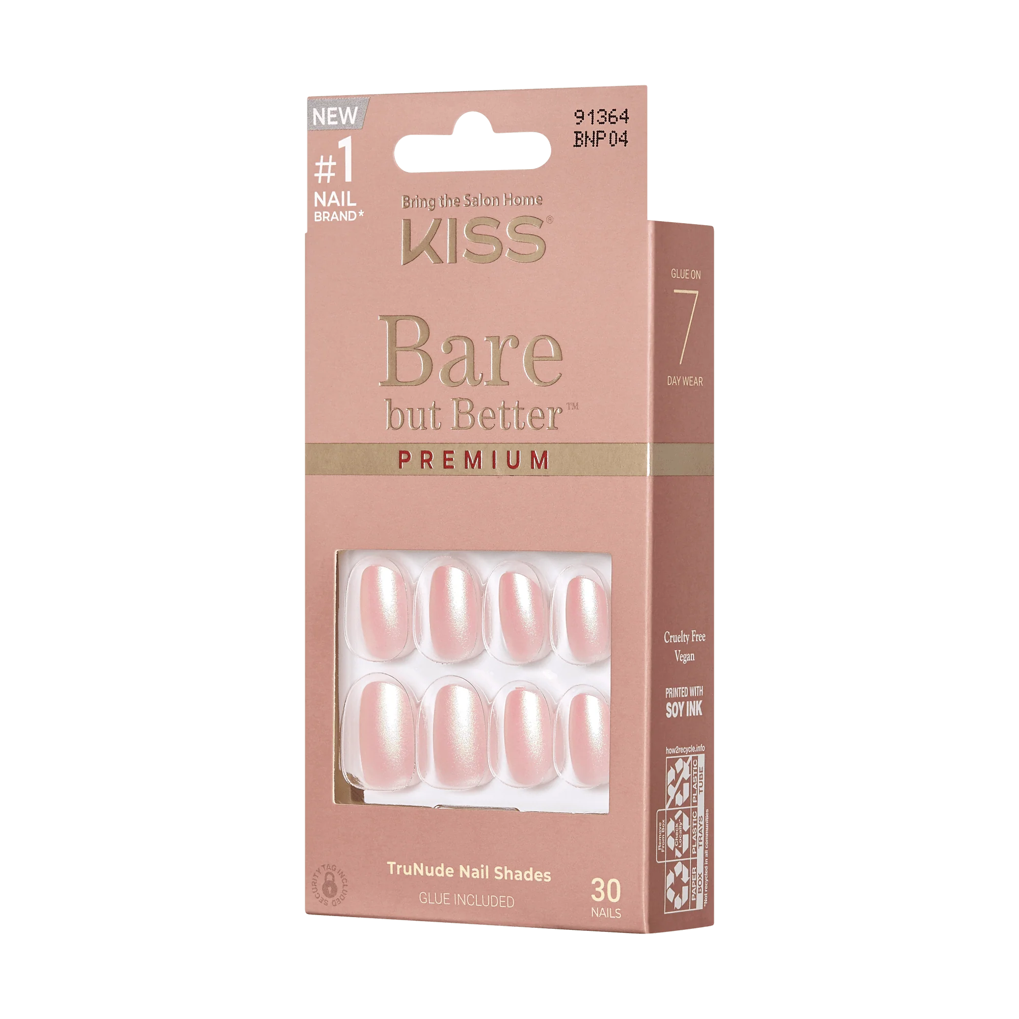 KISS Bare but Better Premium Press On Glue Nails - Mocha