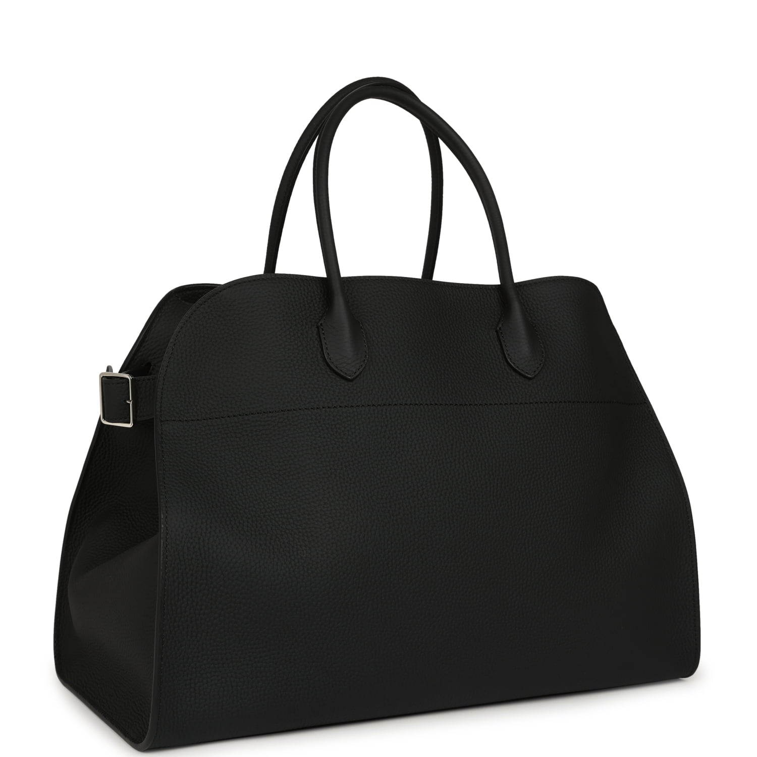 THE ROW Soft Margaux 17 Bag Black Calfskin Silver Hardware