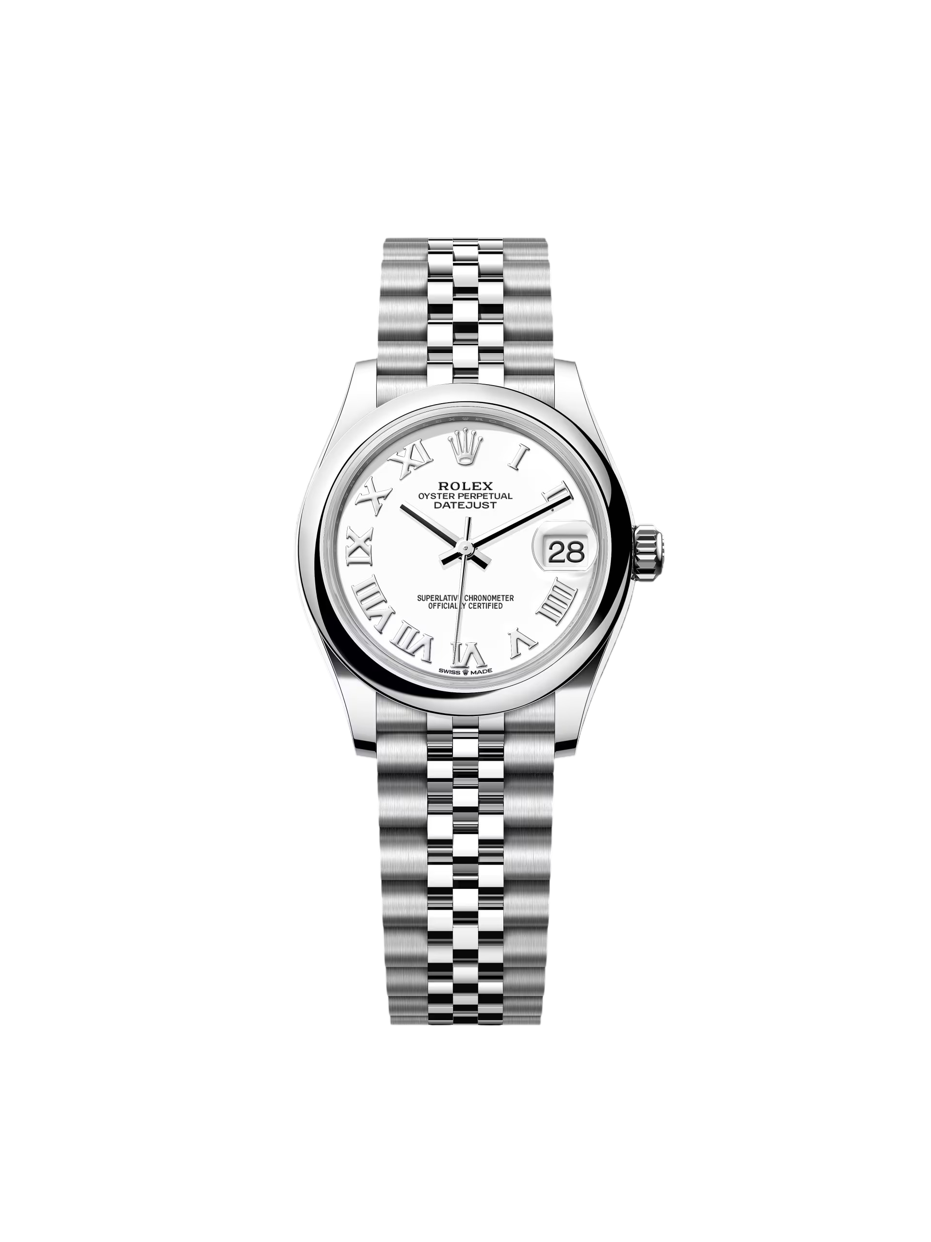 RLX Datejust m278240-0003/0004 31mm White Roman Domed Bezel Oyster Oystersteel