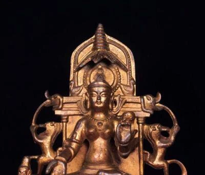 29CM Old Chinese Copper Gilding Statue Buddha N176