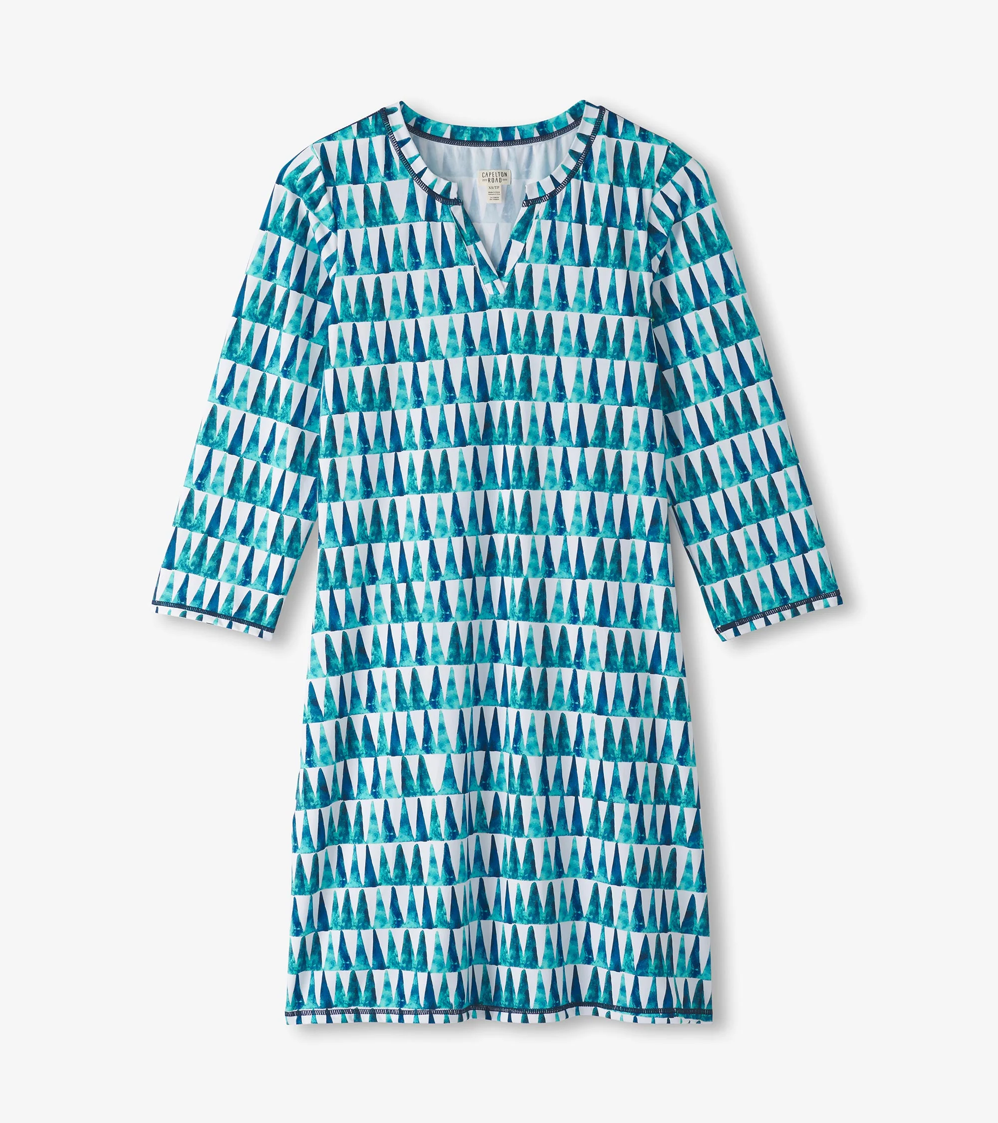Women's Painted Triangles Notch Neck Dress