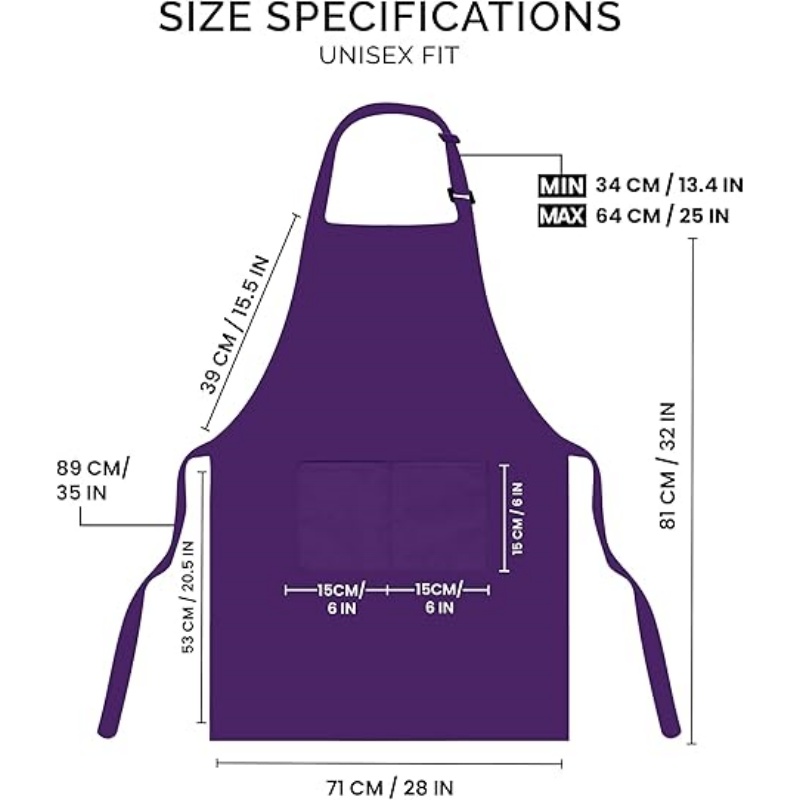 MORWEN 2 Pack Bib Apron, Adjustable with 2 Pockets