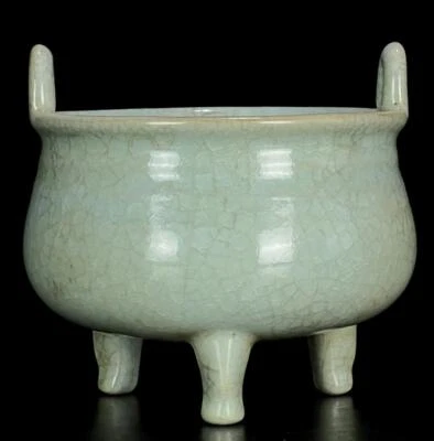 Old Chinese Song Ru Yao Ru Kiln Incense Burner w/ear N733