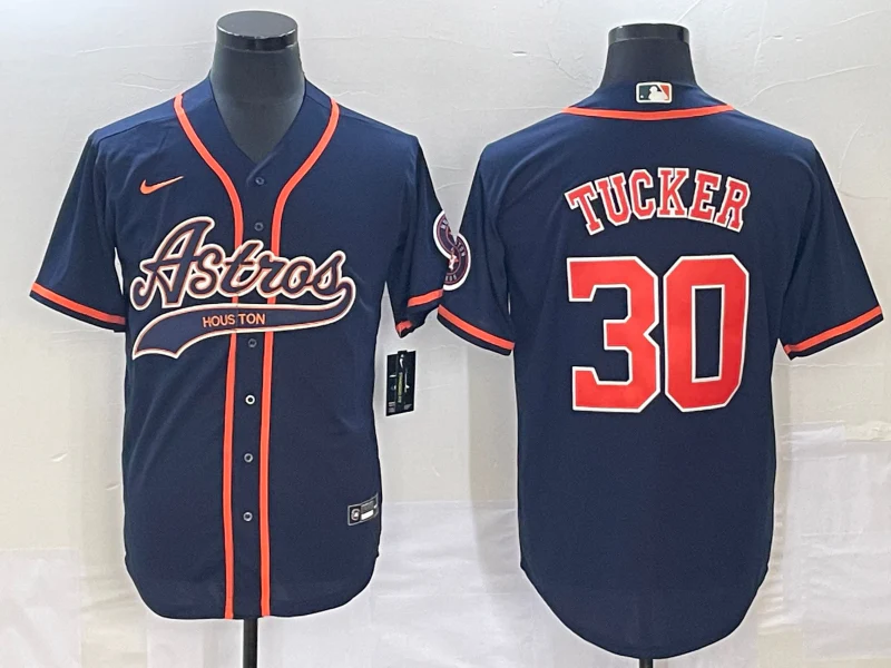 Men's Houston Astros Kyle Tucker #30 Navy Replica Jersey Joint Edition