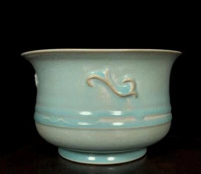 Old Chinese Ru Yao Ru Kiln Brush Washer w/dragon N68