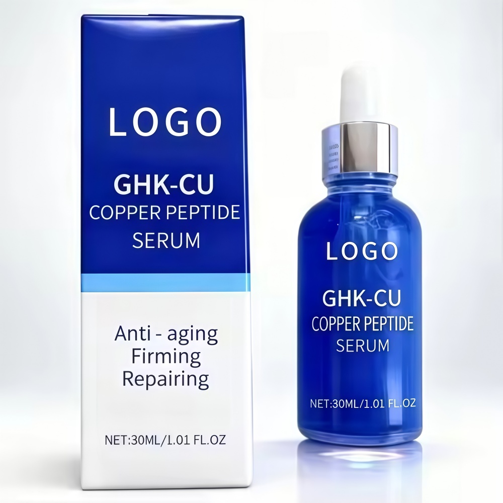 Private Label Blue Copper Peptide Lotion for Face Anti-Aging GHK-Cu 30ml Anti-Wrinkle Wrinkle Repairing Skin Firming