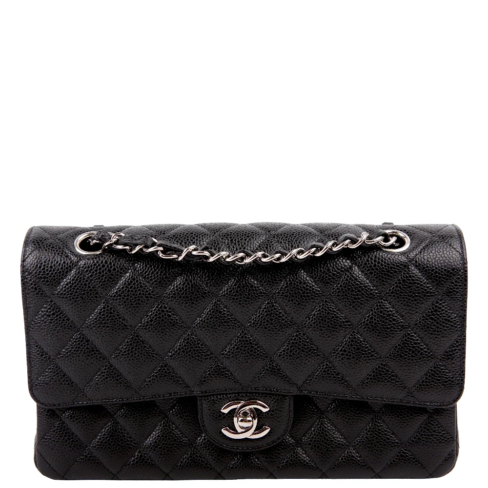 CHANEL Classic Flap Small Caviar 25M Black/Silver