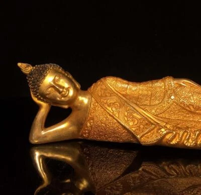 33CM Old Chinese Bronze Statue Buddha N1598