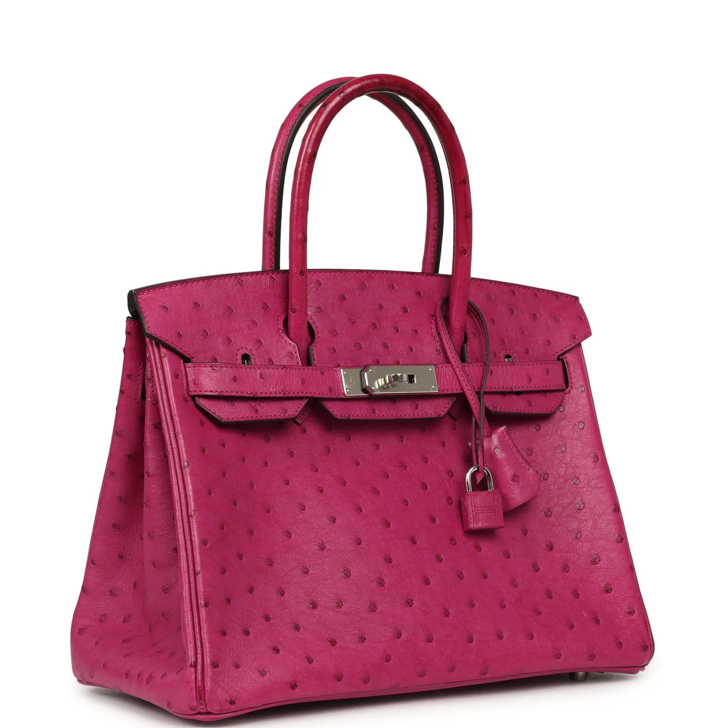 HERMÈS Birkin 30 Rose Pourpre Ostrich Palladium Hardware