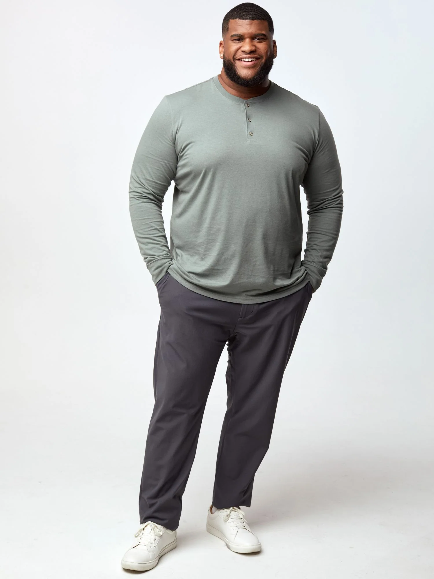 Mercury Green Long Sleeve Henley