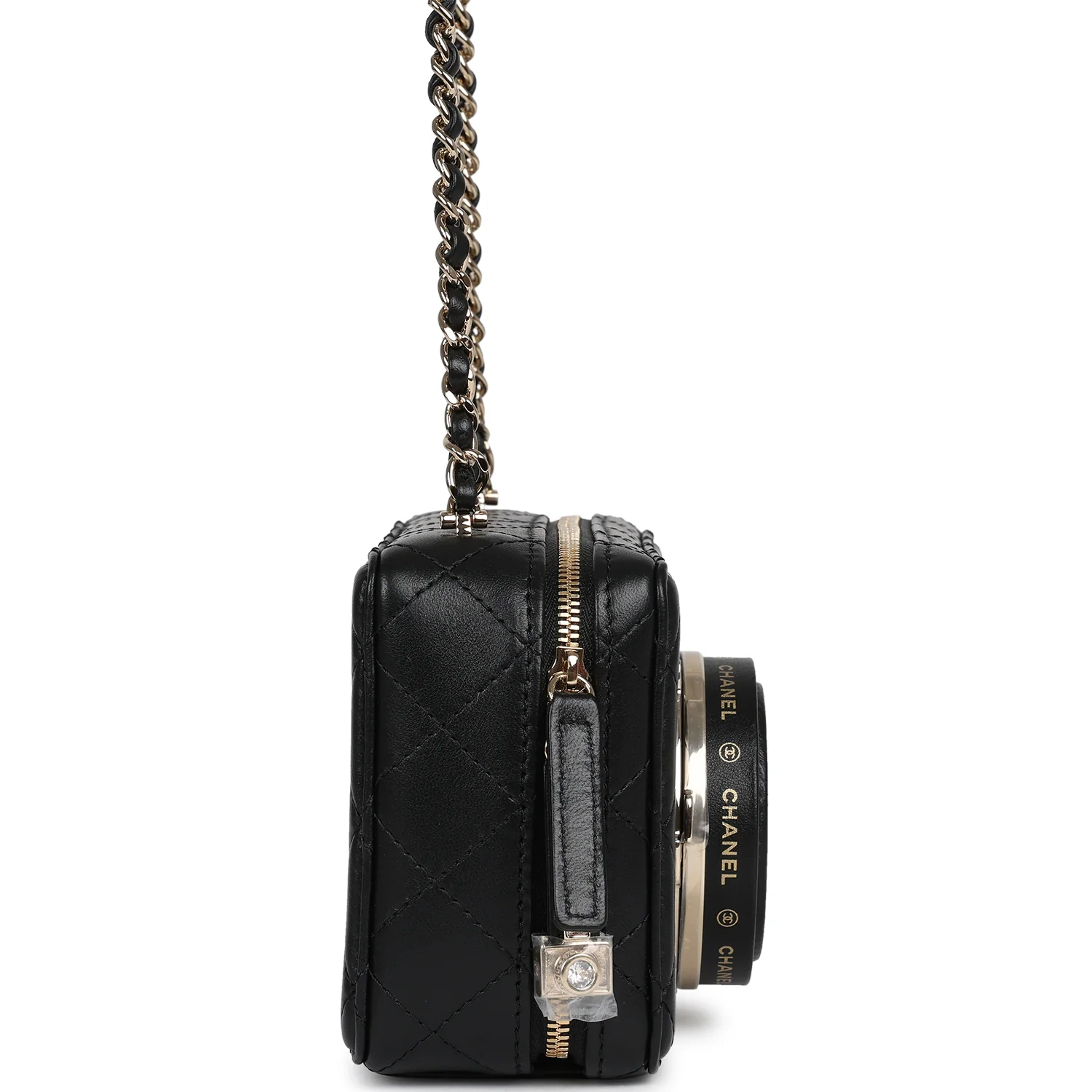 Chanel Coco Click Camera Bag Black Lambskin Light Gold Hardware