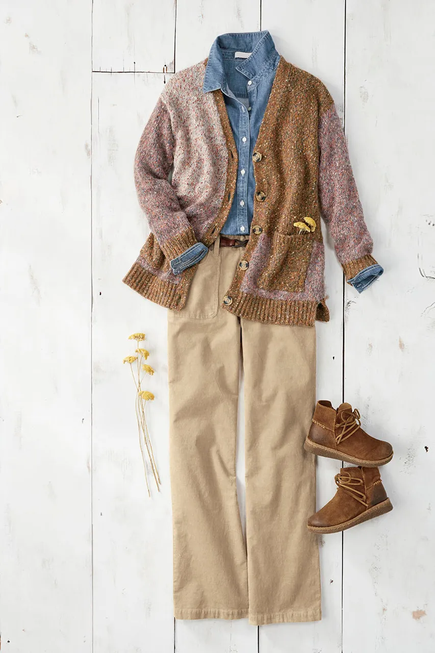 Marled Colorblock Cardigan