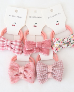 Child rubber band bow headwear a set