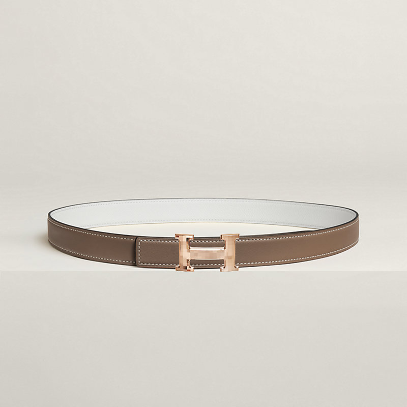 Mini H Disco belt buckle & Reversible leather strap 24 mm