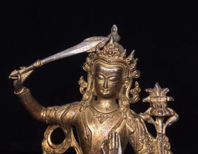 21CM Old Chinese Bronze Statue Buddha N1713