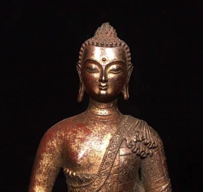 21CM Old Chinese Bronze Statue Buddha N1708