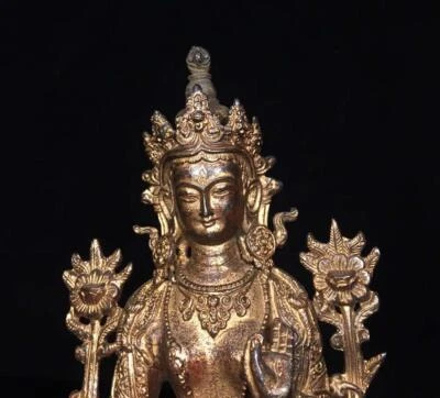 21CM Old Chinese Bronze Statue Buddha N1719