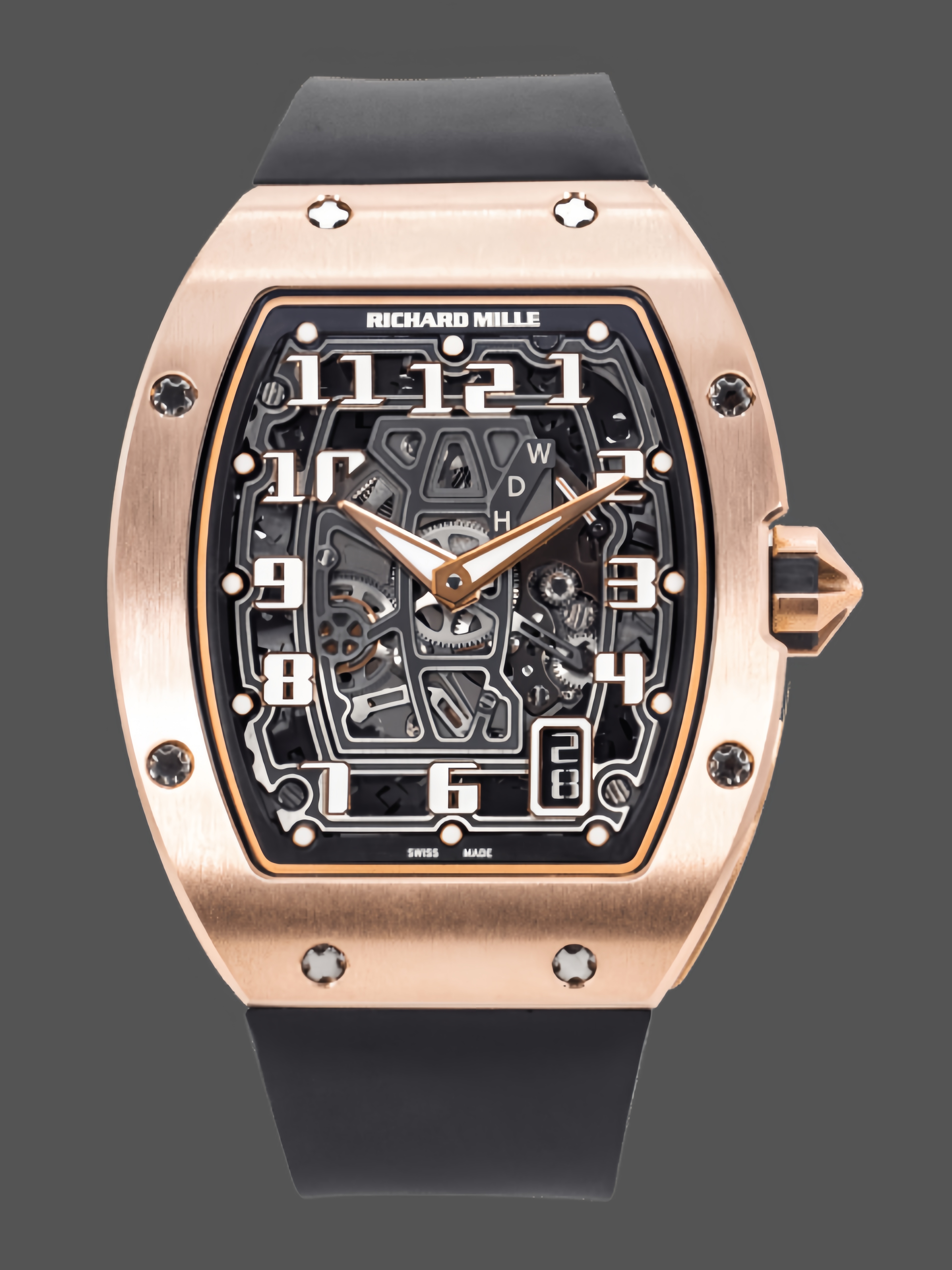 【7A Quality】Richard Mille RM 67-01 Skeleton Arabic Automatic Winding Rose Gold Watch