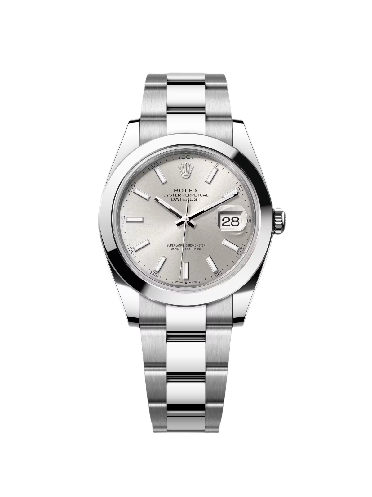 Rolex Datejust 41mm 126300 Silver Index Jubilee Stainless Steel Watch